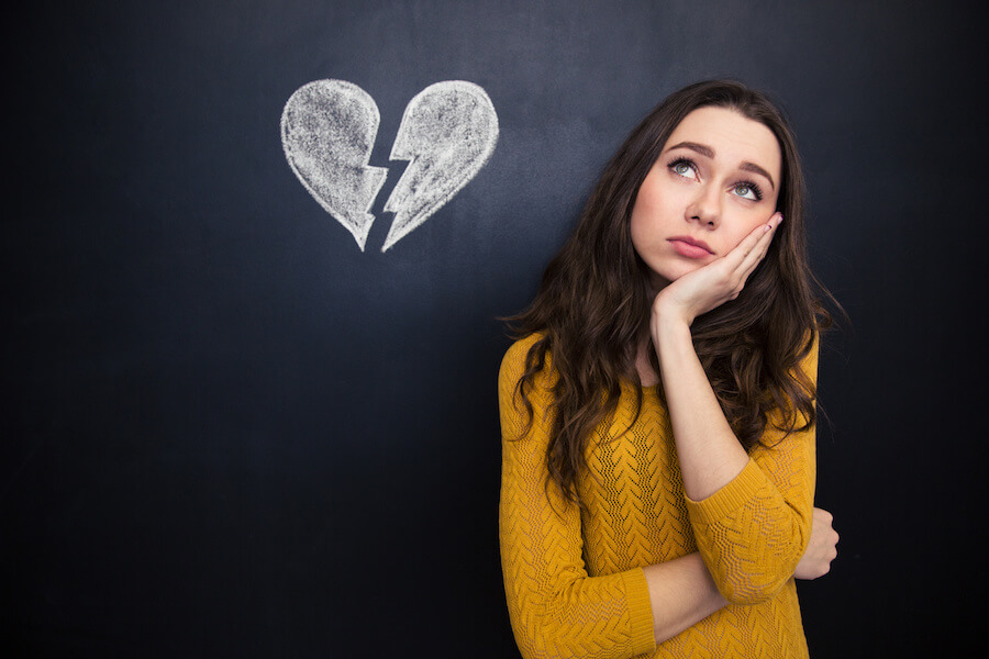 corazón roto de chica