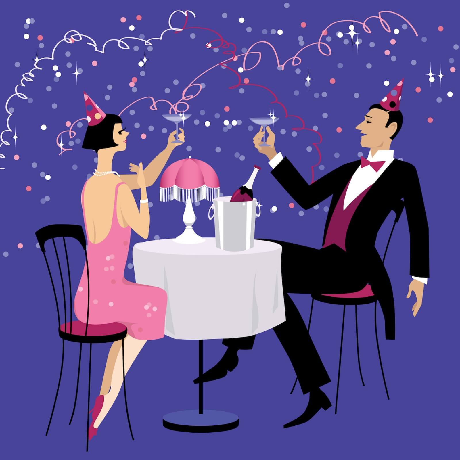 pareja en año nuevo