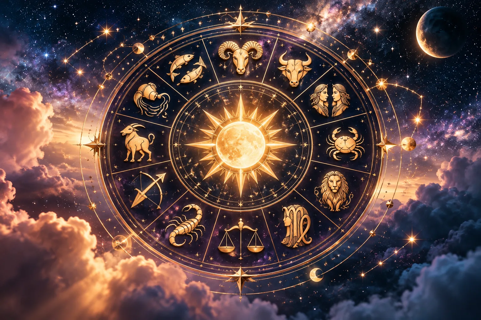 Representación de los doce signos del zodiaco y sus habilidades ocultas